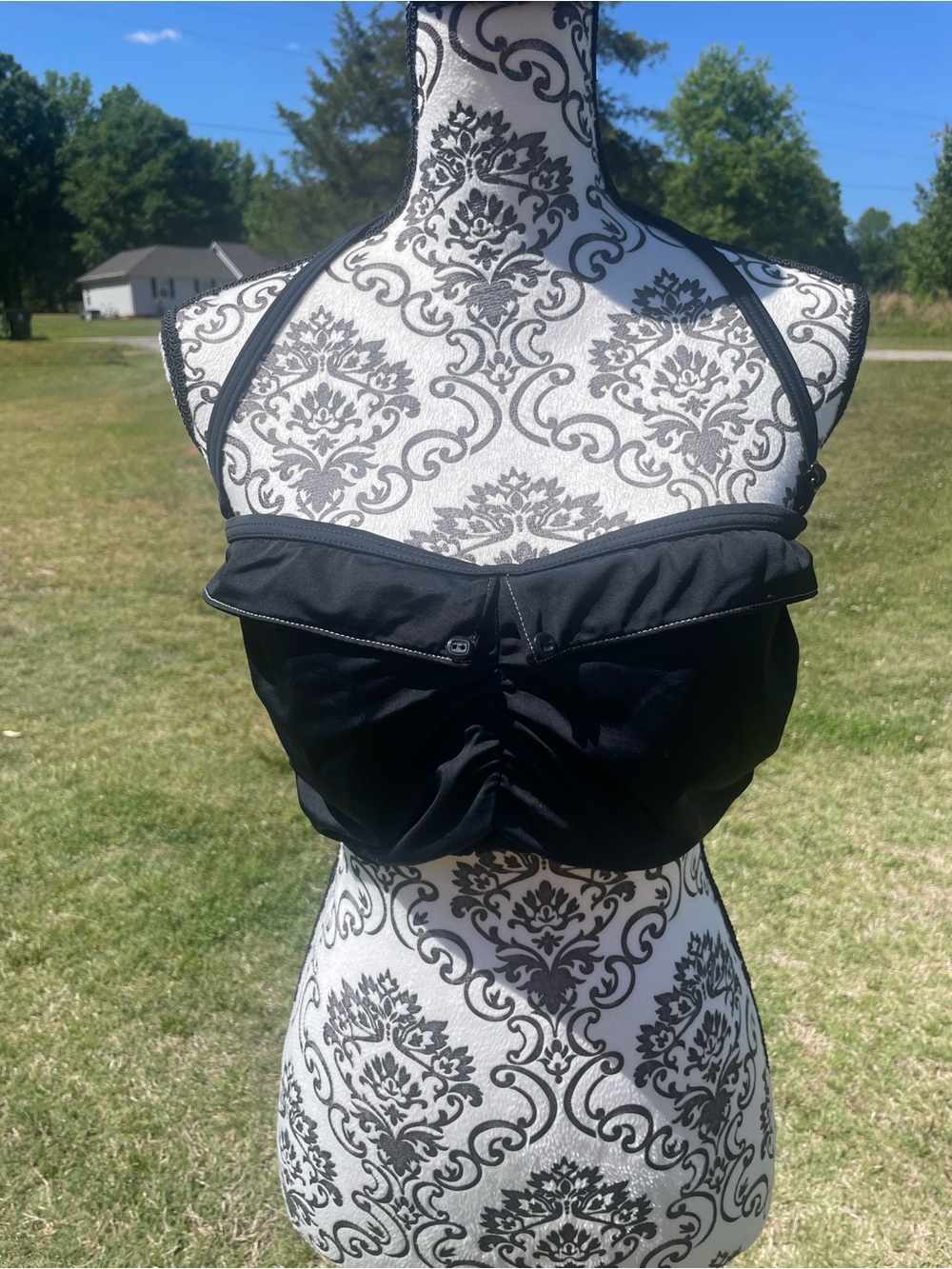 Freya Black Ruched Halter Swim Top